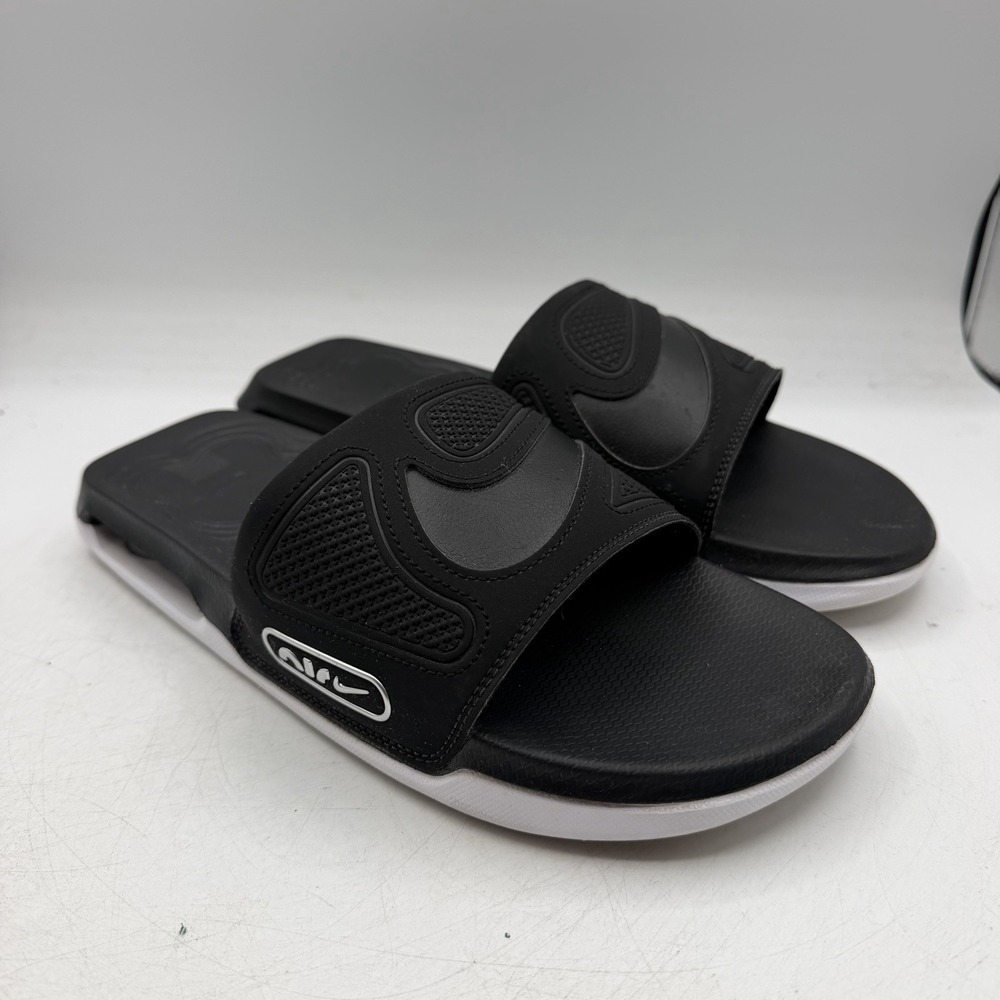 Nike Air Max Cirro Slides Sandals Mens Sz 8 Black Metallic Silver DC1460-004